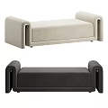 Modern Upholstered Sofa Bench Featuring Dark Gray and Light Beige Options 3d model
