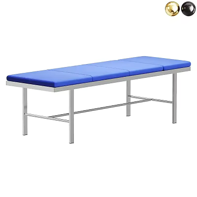 Medical Examination Table With Blue Padded Surface And Sturdy Metal Frame 3d model