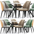 Dining table and chair combination 3d model