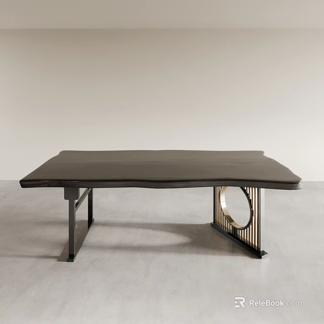 Modern Tea Table With Unique Round Accent Legs And Solid Wood Top 3d model