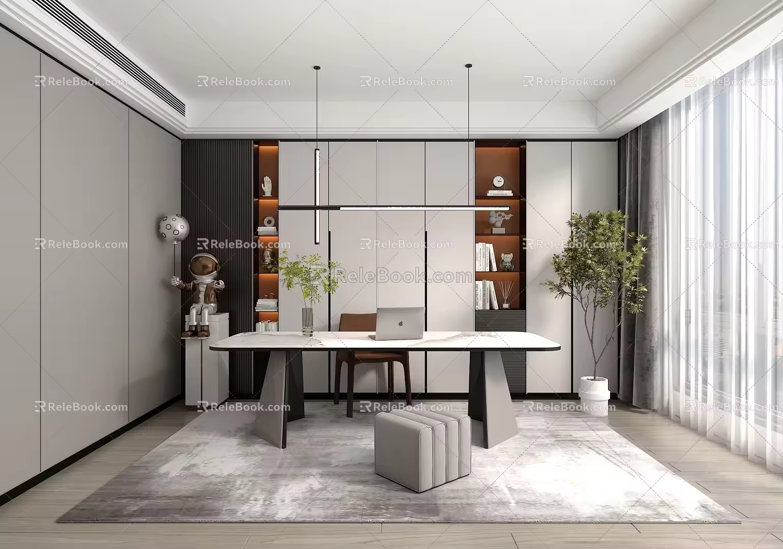 Modern study 3d model