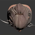 3D Rendered Fantasy Game Movie Character With Pink White Hair Blue Facial Markings And Earrings