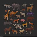 Colorful Animal Silhouettes Wall Decor With Various Wild Animals And Vibrant Colors For Home
