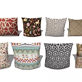 Decorative Throw Pillows With Various Patterns And Designs For Home Decor 3d model