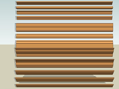 Stylish Long Strip Decorative Brown Corner Lines for Home Interior Decoration Use 3d model