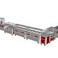 Industrial Equipment Assembly Line Workbench with Metal Frame Red Cabinets Wheels and Efficient Workspace Design