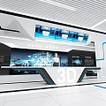 Smart Exhibition Hall Interior With High Tech 3D Display And Digital Screens 3d model