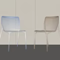 Transparent Acrylic Dining Chairs With Blue And Amber Modern Minimalist Design