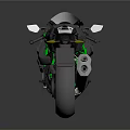 Sleek Black and Green Sport Motorcycle with Metallic Finish and Stylish Frame Design