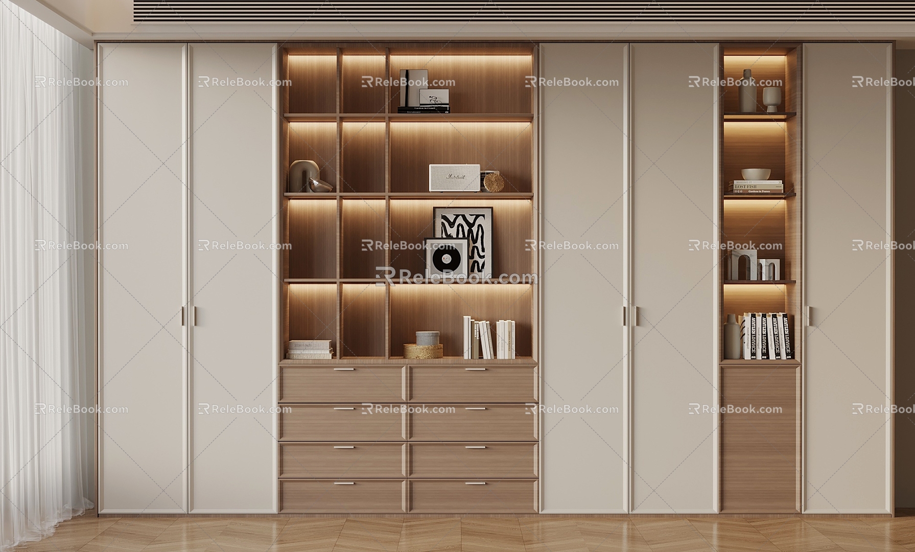 05 bookcase modern bookcase 3d model