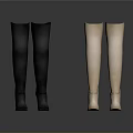Essential Daily Life Footwear Black And Beige Over The Knee Boots For Women