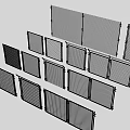 Metal Wire Mesh Fence Panels With Different Sizes And Frame Designs 3d model