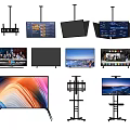 Various Modern Televisions With Wall Mounts Floor Stands And Different Designs 3d model