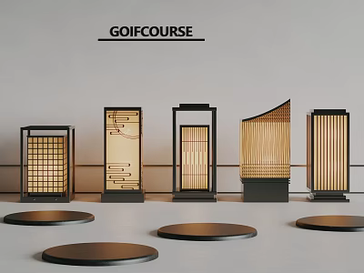 Outdoor Lights Modern Design Different Styles Geometric Patterns for Golf Course Decorative 3d model