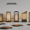 Outdoor Lights Modern Design Different Styles Geometric Patterns for Golf Course Decorative
