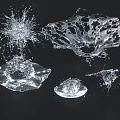 Transparent Water Splash Shaped Decorative Ornament Set with Various Forms for Home Decor