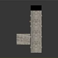 Elevator Hallway With Stone Walls Stone Floor Arched Ceiling And Window