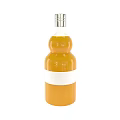 Fresh Orange Juice in Rounded Glass Bottle with Silver Cap and White Label