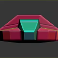 Colorful 3D Aerospace Spacecraft Model With Pink Blue Green Design For Space Exploration