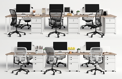 Modern Office Desk Chair Office Desk Chair Staff Desk Combination Desk Office Supplies 3d model