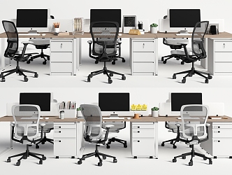 Modern Office Desk Chair Office Desk Chair Staff Desk Combination Desk Office Supplies 3d model