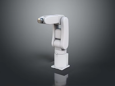 White Robotic Arm Technology Showcasing Precision Mechanical Design And Stable Base 3d model