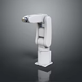 White Robotic Arm Technology Showcasing Precision Mechanical Design And Stable Base 3d model