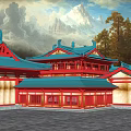 Ancient Building Courtyard Loft 3d model