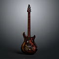 Electric Guitar With Wooden Body Mahogany Neck And Chrome Pickups