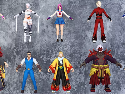 Modern Game Characters 3d model Modern Game Characters 3d model