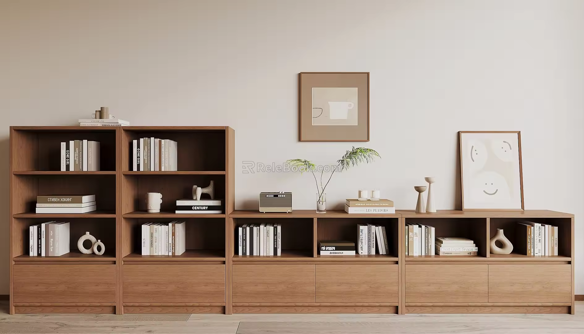 Modern bookcase 3d model