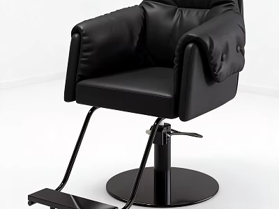 Black Leather Office Chair With Padded Armrests Adjustable Height And Modern Design 3d model