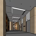 Modern Elevator Lobby Interior Design With Wooden Walls Ceiling Lights And Dior Signage