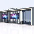Modern Station Platform Design With Digital Screens And Glass Facade Railings