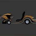 Leopard Print Go Kart Design With Black Seat And Golden Accents Details