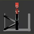 Industrial Mechanical Lifting Arm Equipment With Silver Frame Red Extension And End Hook