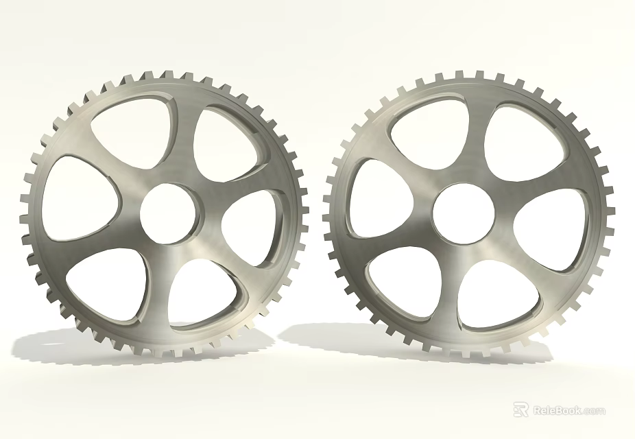 Two Industrial Metal Gears Essential For Hardware Tools And Machinery 3d model 