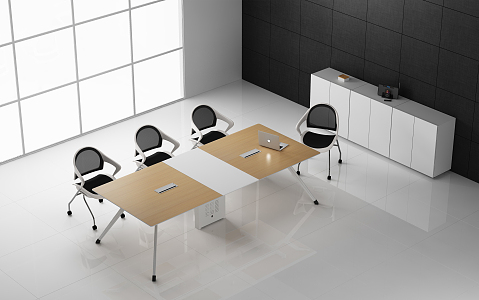 Modern Conference Table and Chair 3d model