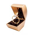 Elegant Gold Diamond Ring In Open Shiny Jewelry Box Design