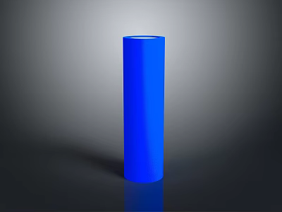 Glossy Blue Cylindrical Computer Component With 3D Rendered Design And Smooth Surface 3d model