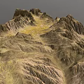 Scenic Mountain Landscape Featuring Rugged Peaks Rocky Terrain And Yellow Patches