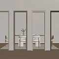 Modern Interior Doors With Glass Panels In Different Colors Showing Dining Area