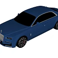 Blue Luxury Sedan With Modern Design Black Alloy Wheels And Front Grille