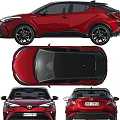 Red Toyota SUV with LED Headlights Black Wheels Sunroof and Modern Front Rear Design