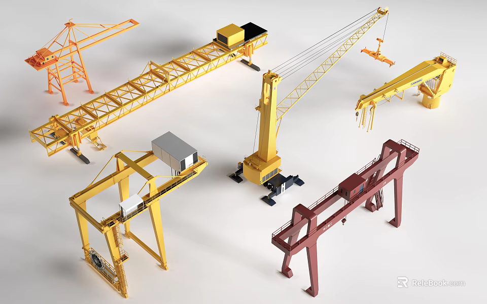 Public Facilities Construction Cranes Including Tower Gantry Mobile And Overhead Models 3d model 