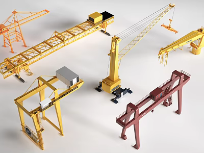 Public Facilities Construction Cranes Including Tower Gantry Mobile And Overhead Models 3d model
