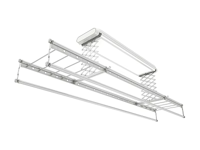Ceiling Mounted Electric Clothes Drying Rack With Metal Rods And Retractable Design 3d model