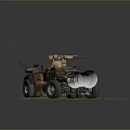 Rustic Tank With Vintage Metal Body Cannon And Sandy Ground Surface