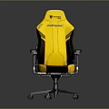 Yellow And Black Racing Style Ergonomic Office Chair With High Back Armrests And Wheels