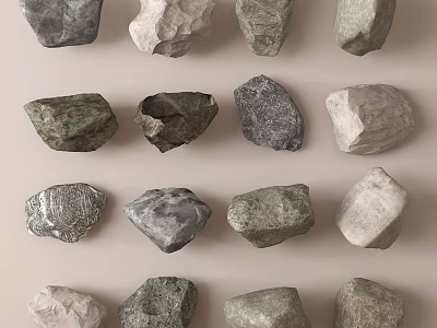 Natural Rockery Stones With Various Shapes And Colors For Garden Landscape Decoration 3d model
